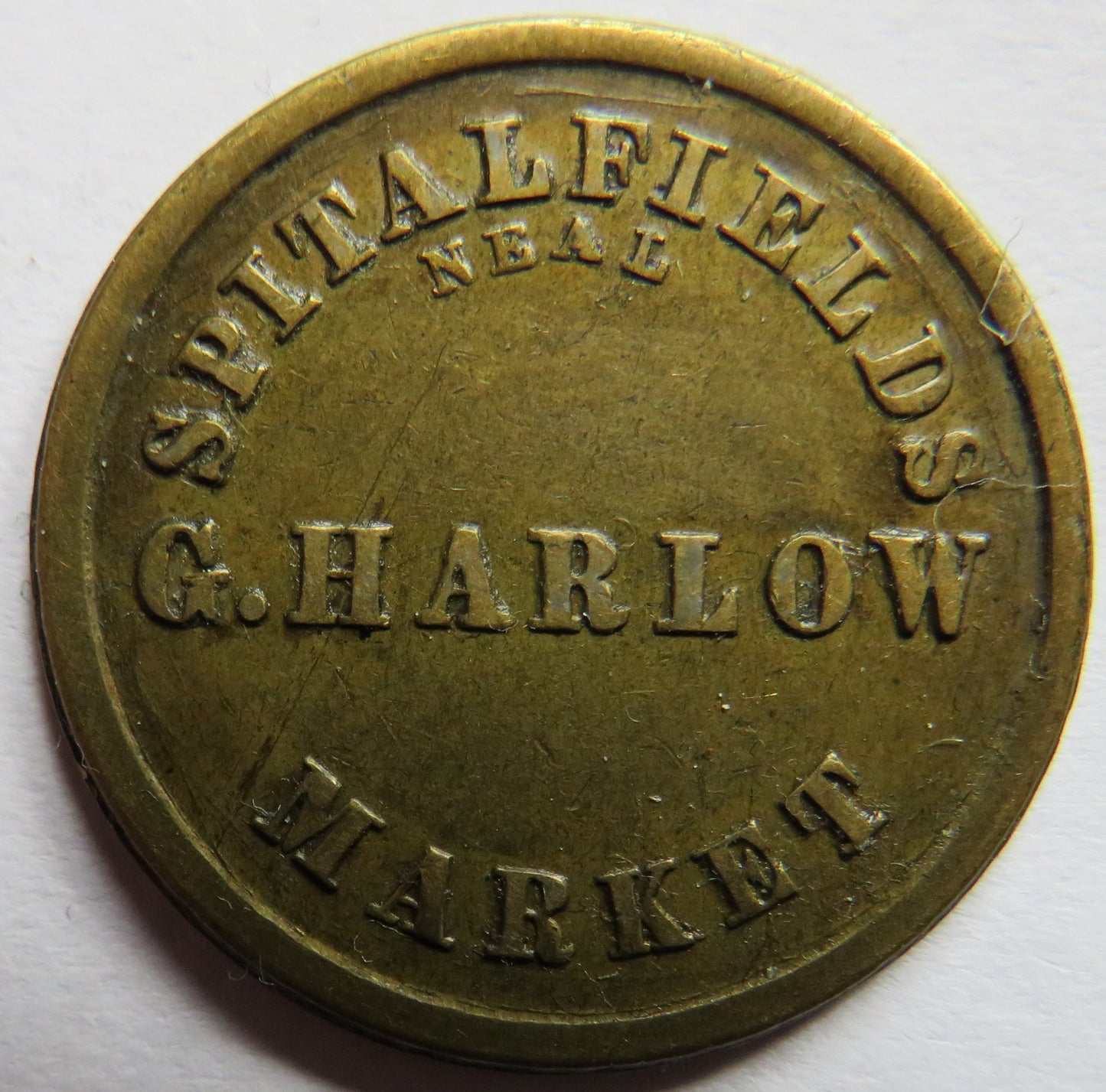 G. Harlow Spitalfields Market 1s One Shilling Token