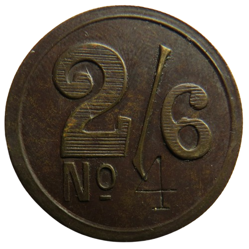 R.H & Sons, London Vintage 2/6 Barber Token