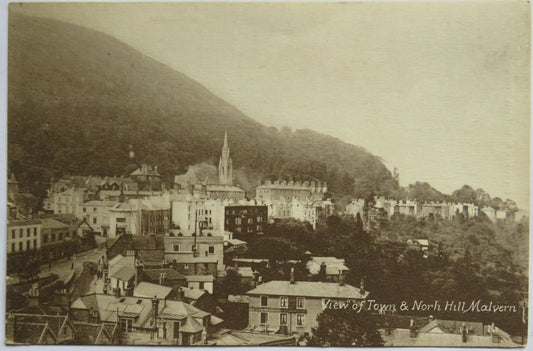 Vintage Postcard of View of Town & North Hill, Malvern