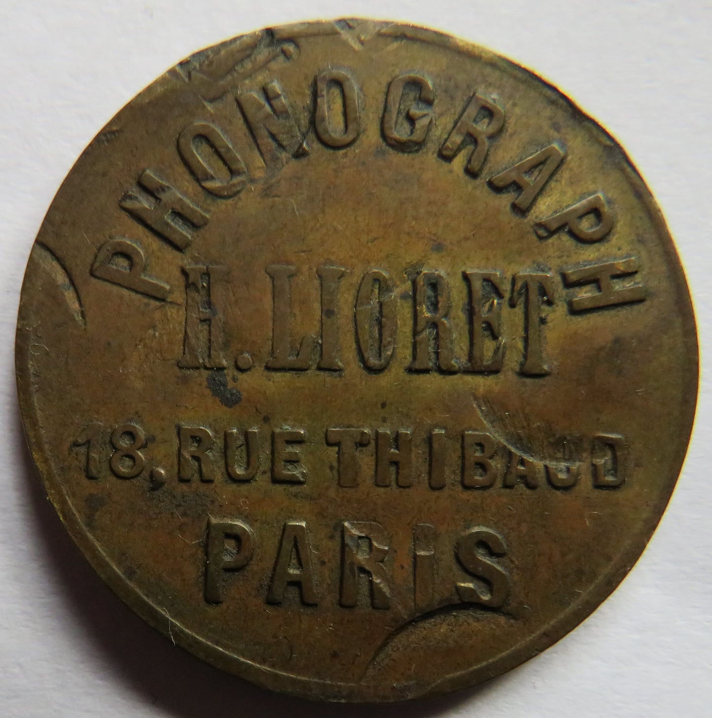 Phonograph A.Lioret  Paris / Lioretgraph Automatique Token