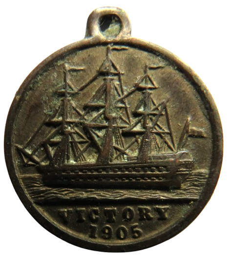 1905 Small Commemorative Medal Nelson Centenary Containing Victory Copper