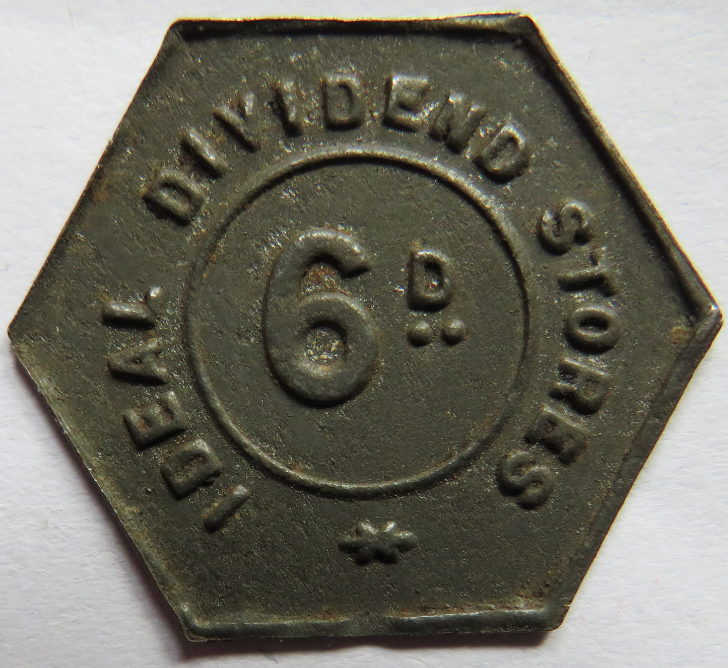 Ideal Dividend Stores 6d Sixpence Vintage Token