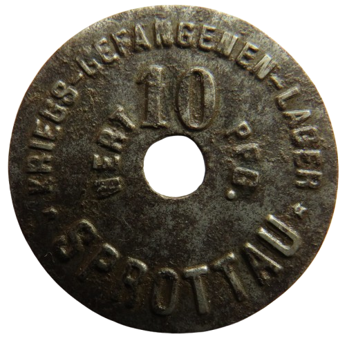 Sprottau Kriegs-Gefangenen-Lager 10 Pfennig German Token