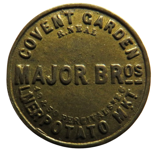 Covent Garden, London Major Bros 2 Shilling Token