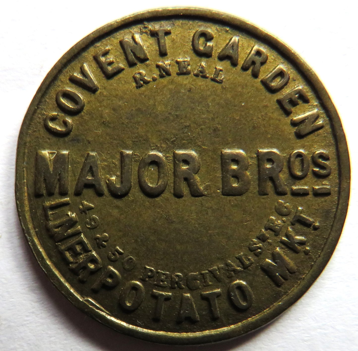 Covent Garden, London Major Bros 2 Shilling Token