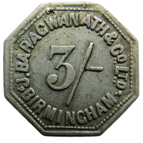 J.Baragwanath & Co Ltd Birmingham 3/- Token