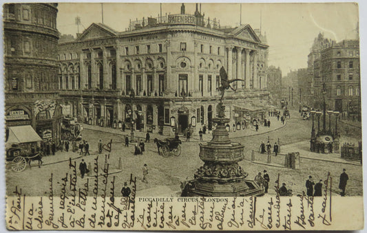Vintage Postcard of Piccadilly Circus, London 1906