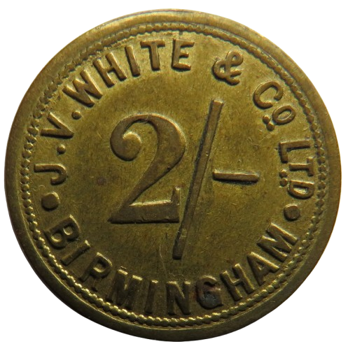 J.V. White & Co Ltd Birmingham 2/- Vintage Token