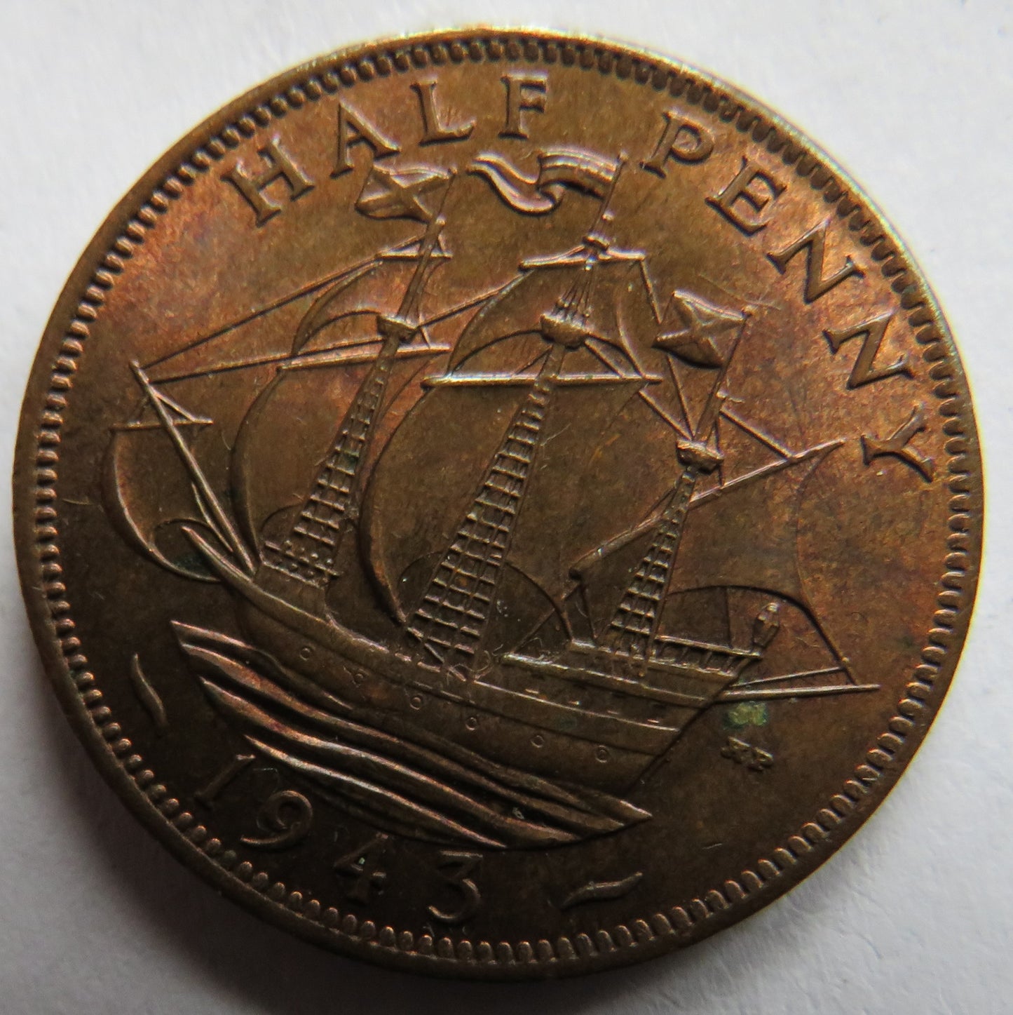 1943 King George VI Halfpenny Coin In High Grade - Great Britain