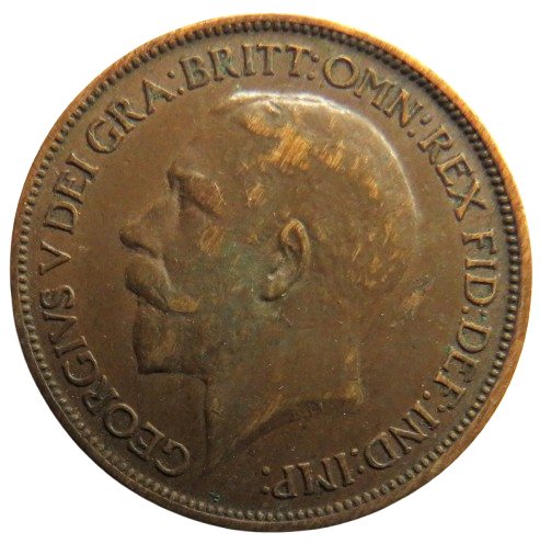 1921 King George V Halfpenny Coin - Great Britain