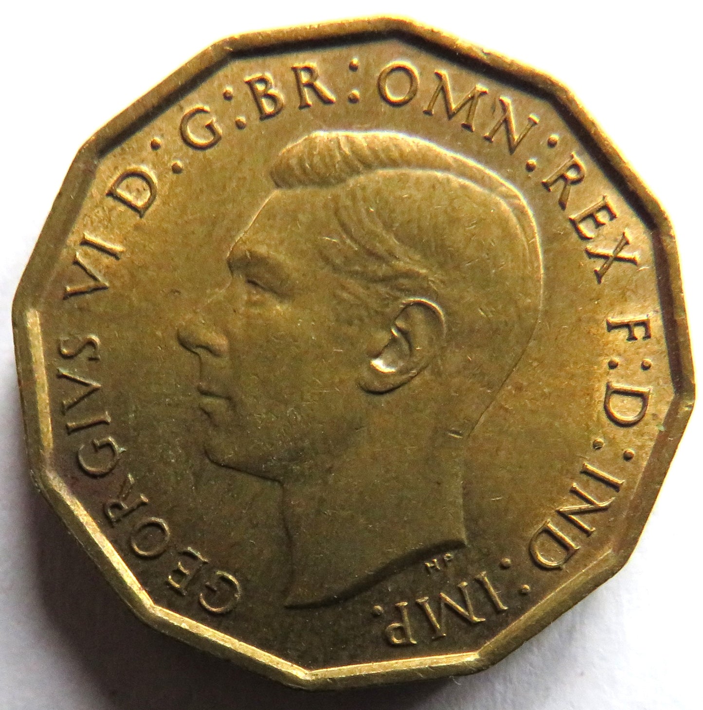 1938 King George VI Brass Threepence Coin In High Grade - Great Britain