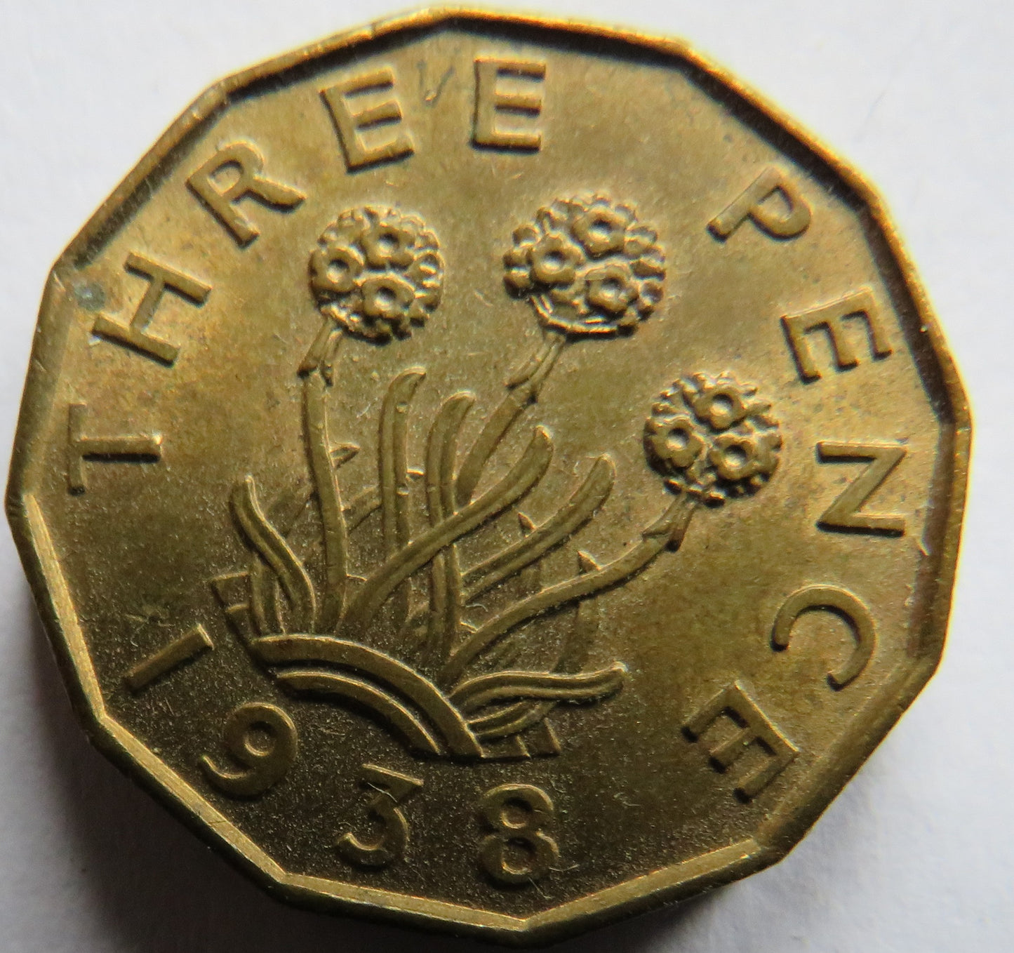 1938 King George VI Brass Threepence Coin In High Grade - Great Britain
