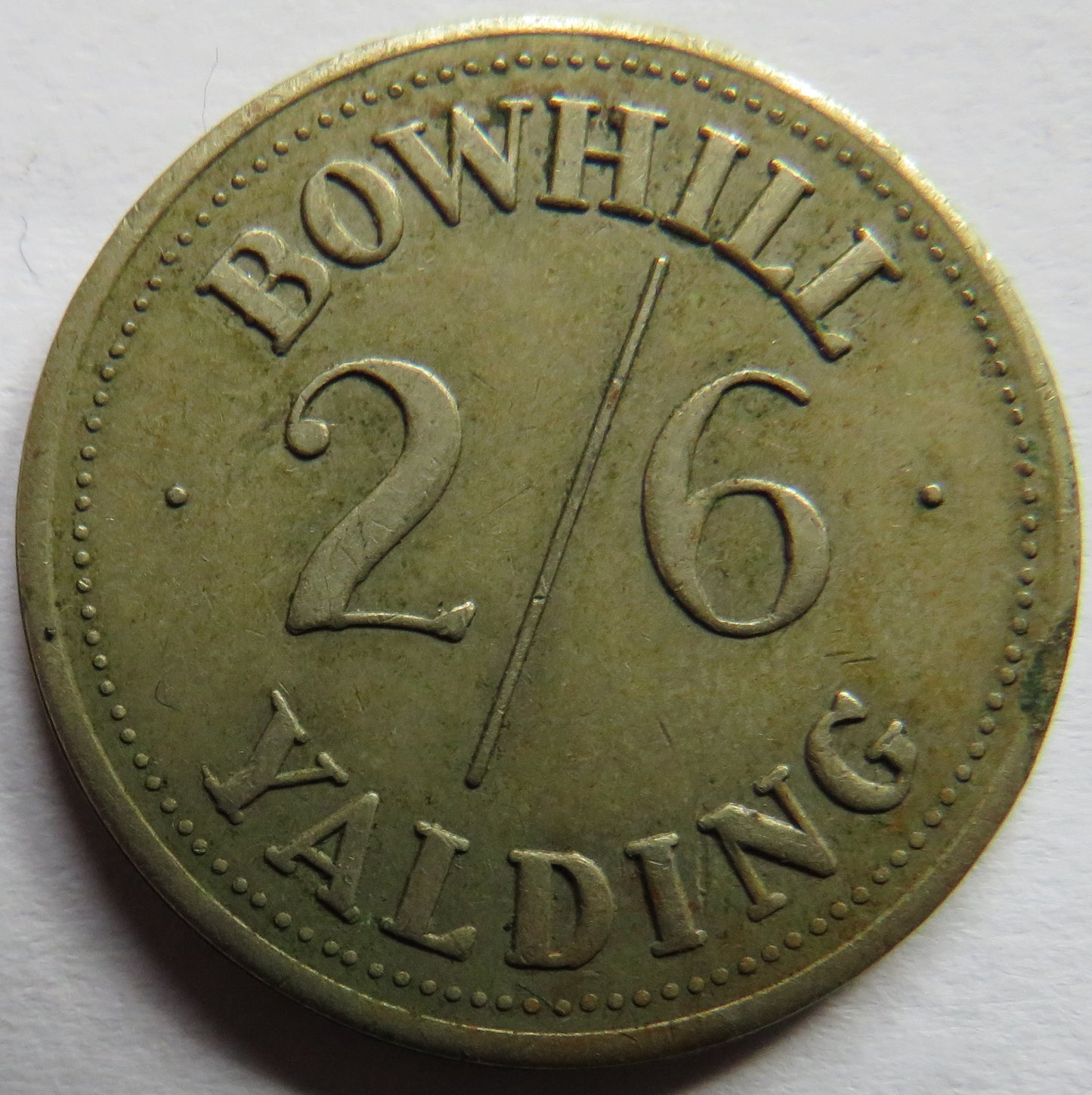 Bowhill Yalding 2/6 Vintage Token