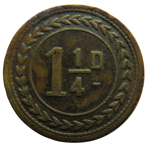1 & 1/4d J.A. Clarke Antique Token