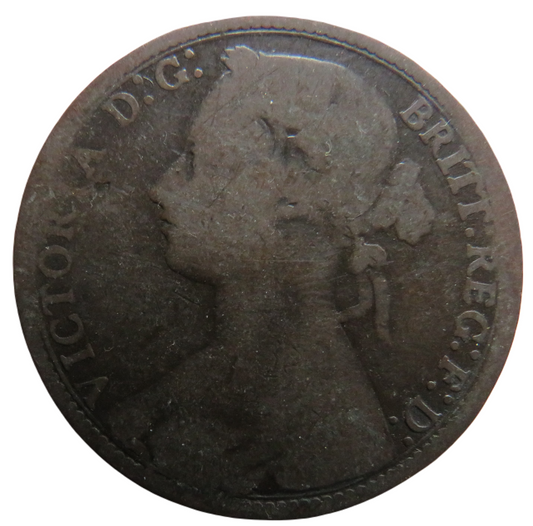 1878 Queen Victoria Bun Head One Penny Coin - Great Britain