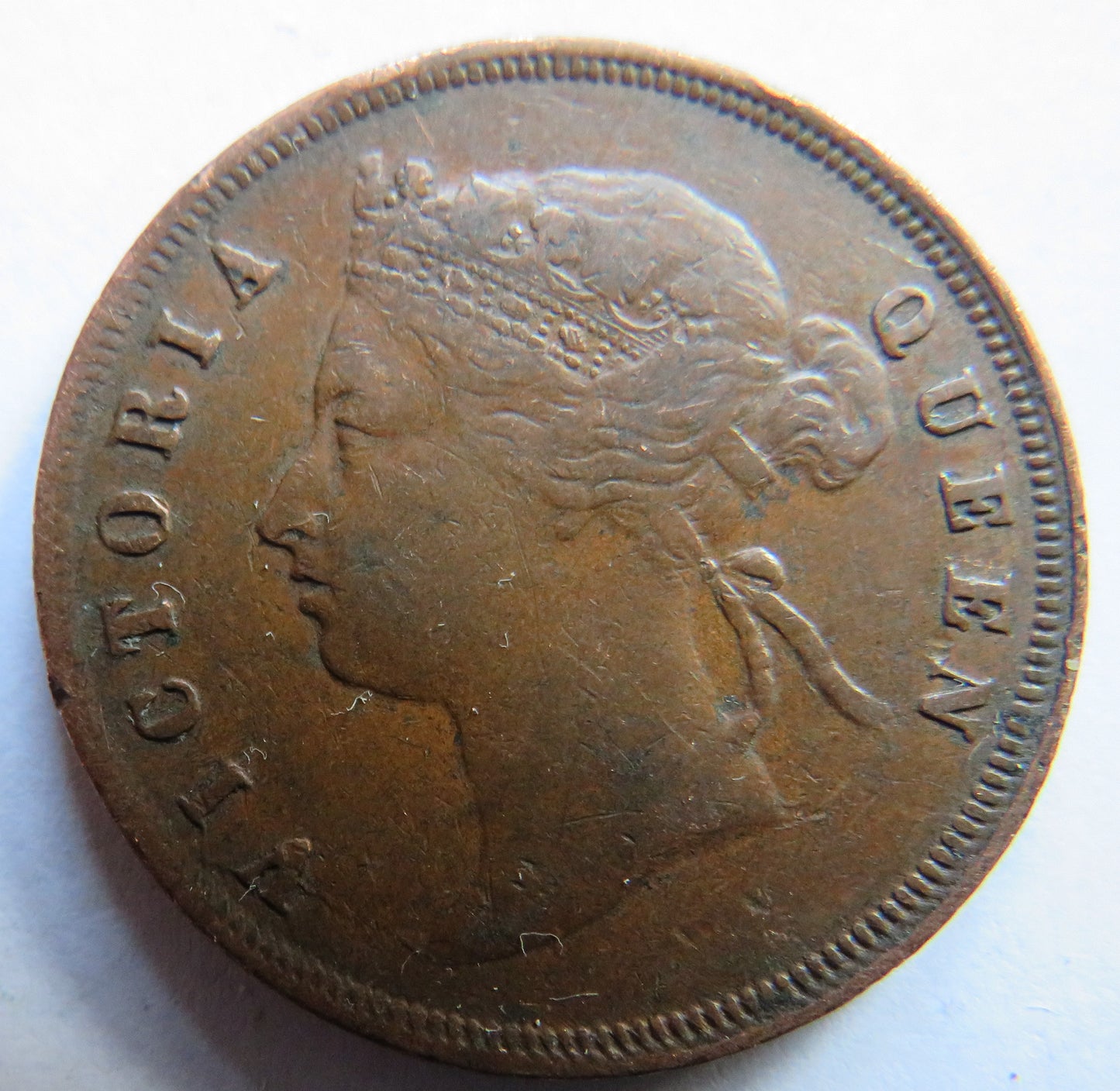 1889 Queen Victoria Straits Settlements One Cent Coin