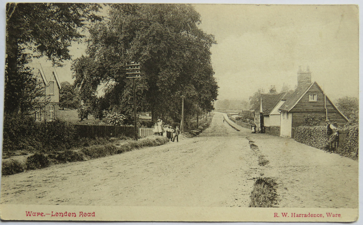 Vintage Postcard of Ware, London Road 1907