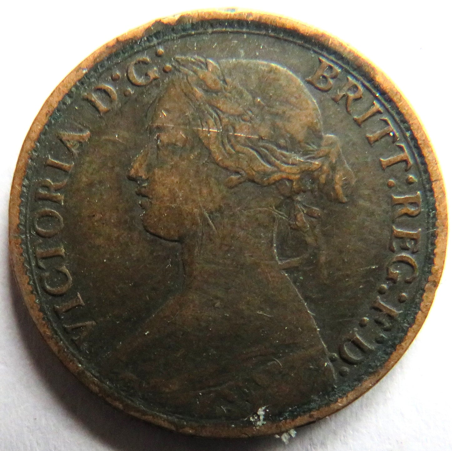 1863 Queen Victoria Bun Head Farthing Coin Scarce - Great Britain