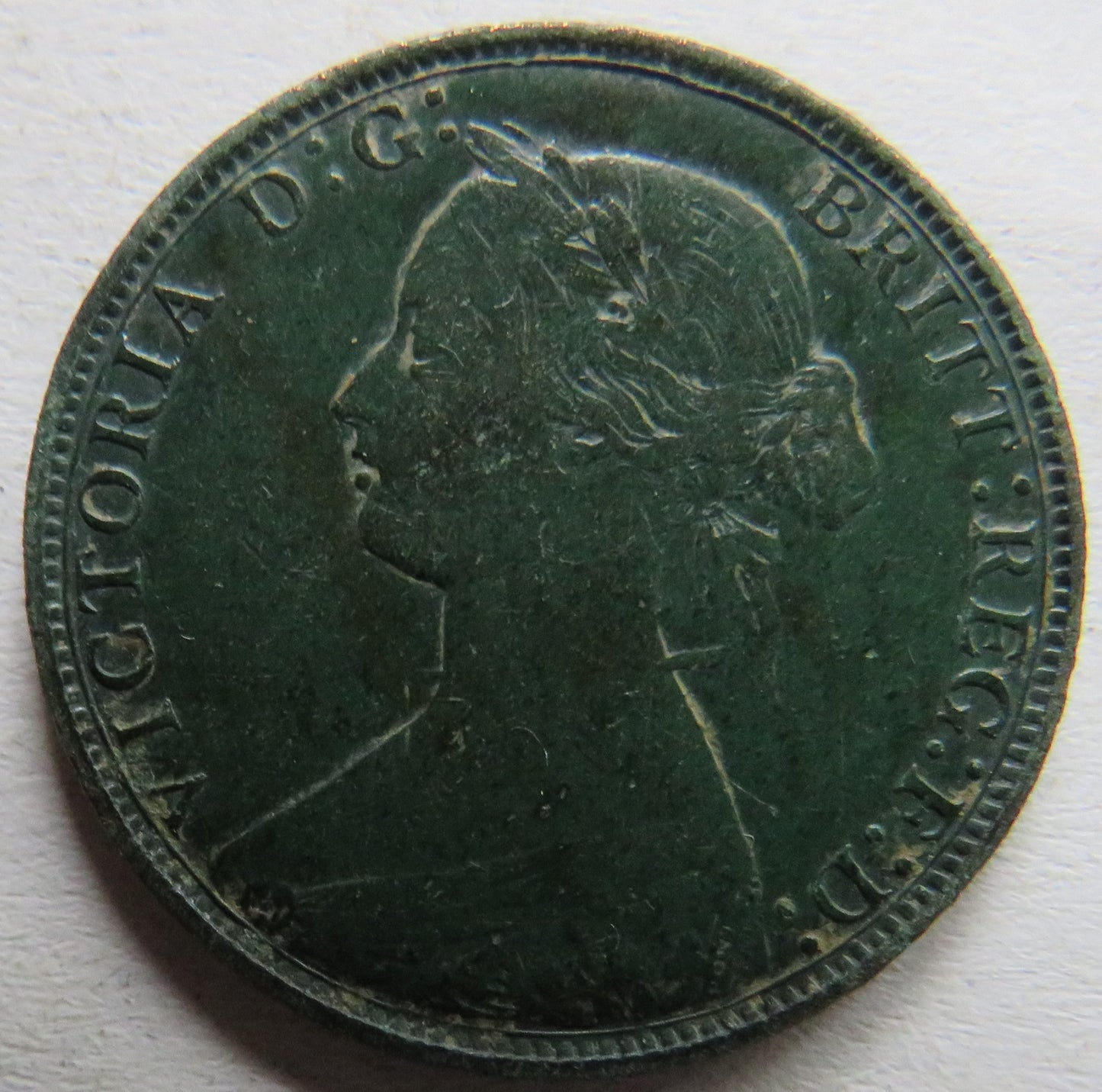 1872 Queen Victoria Bun Head Halfpenny Coin - Great Britain