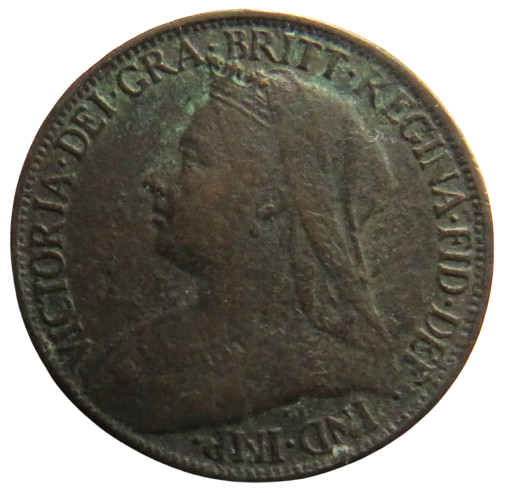 1901 Queen Victoria Farthing Coin - Great Britain