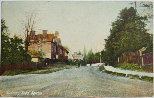 Vintage Postcard of Sudbury Road, Harrow 1908