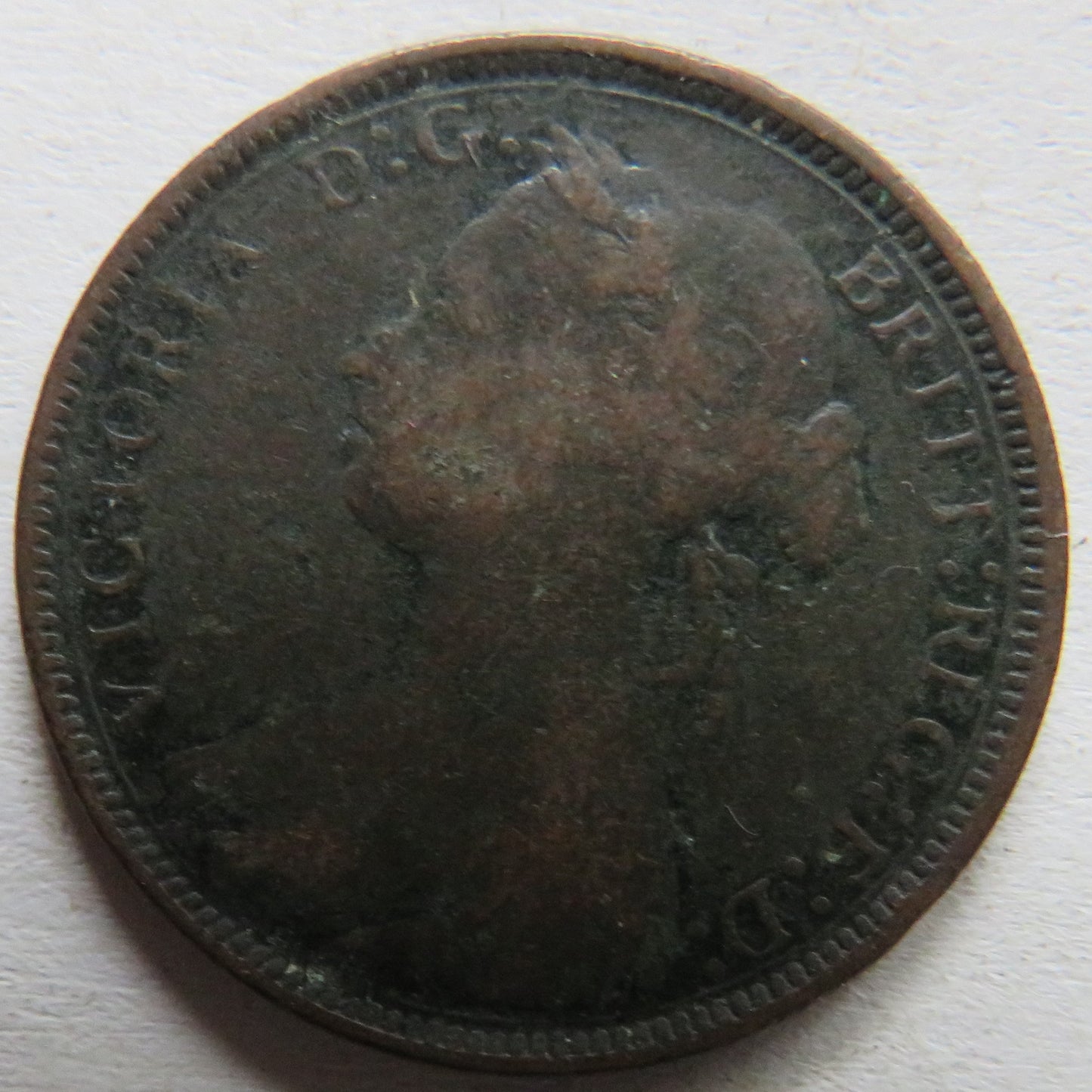 1881-H Queen Victoria Bun Head Halfpenny Coin - Great Britain