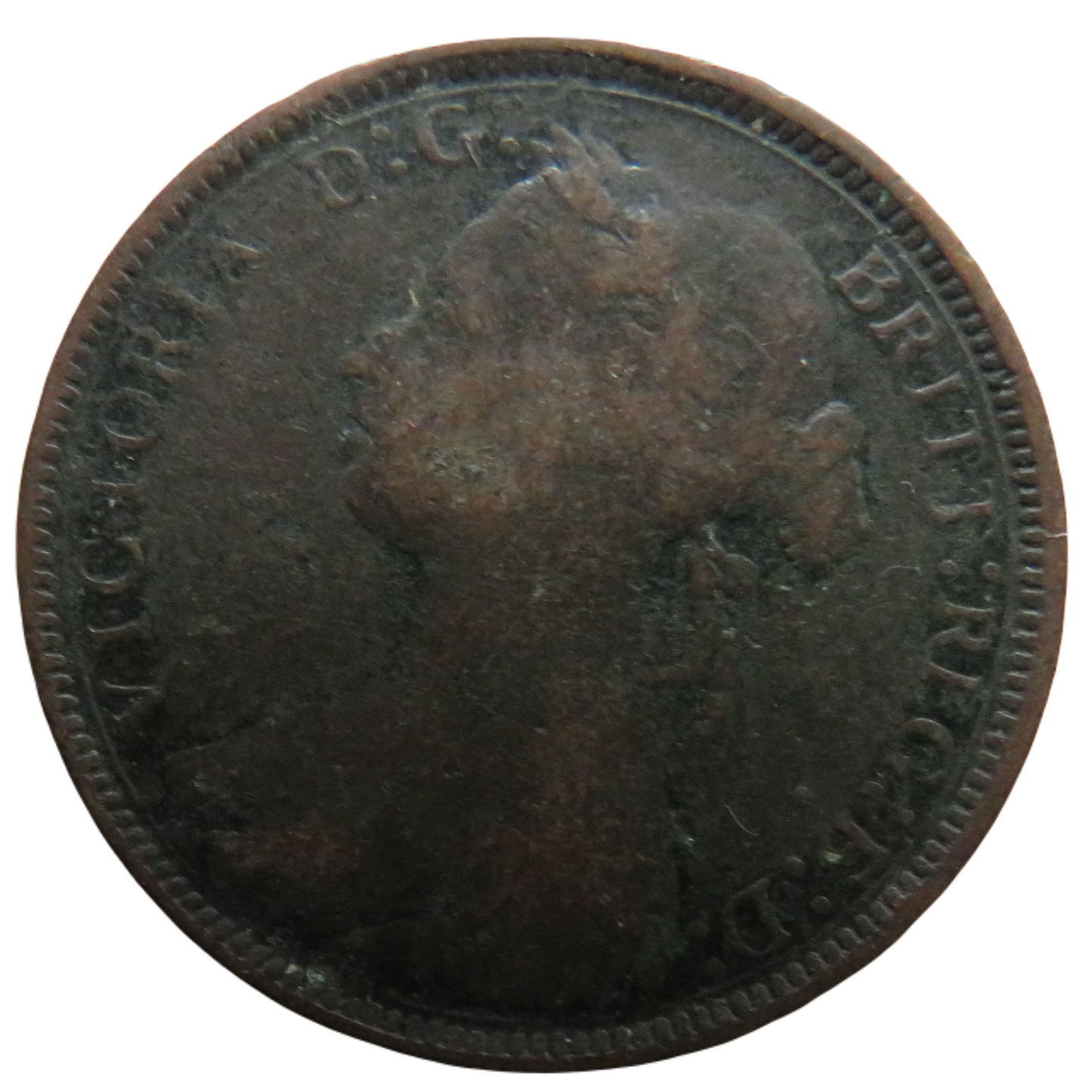 1881-H Queen Victoria Bun Head Halfpenny Coin - Great Britain