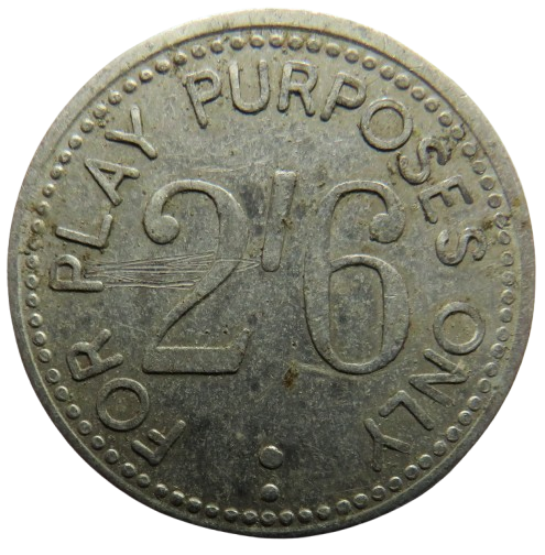 For Play Purposes Only 2/6 Vintage Token