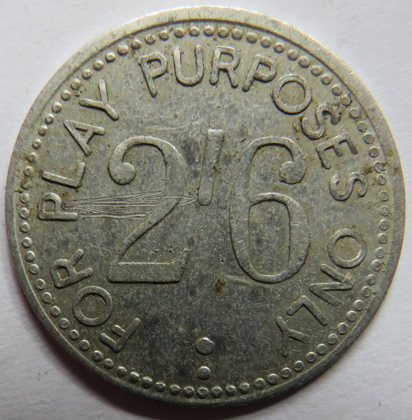 For Play Purposes Only 2/6 Vintage Token