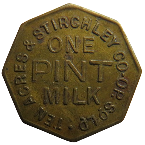 Ten Acres & Stirchley Cooperative Society One Pint Milk Token