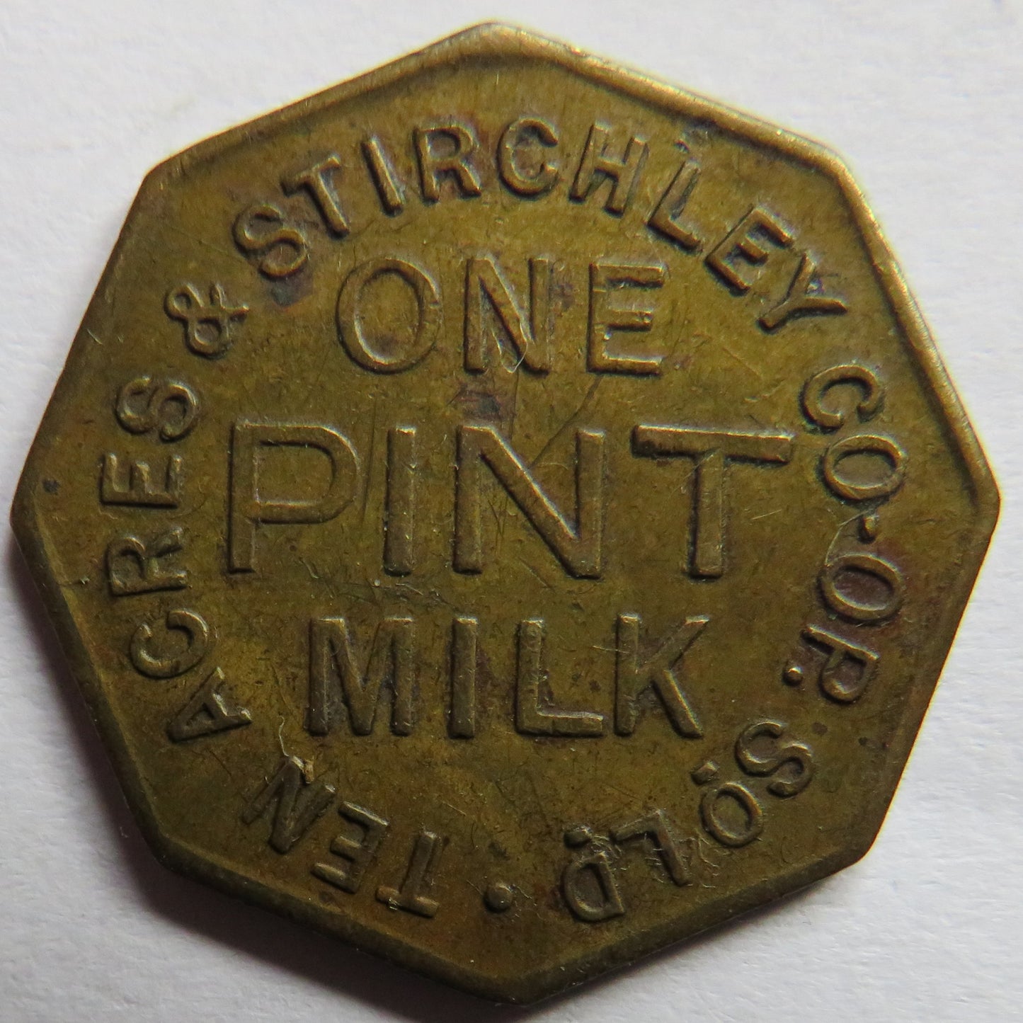Ten Acres & Stirchley Cooperative Society One Pint Milk Token