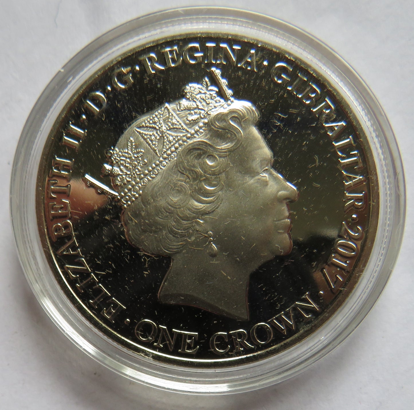 2017 Gibraltar One Crown Commemorative Coin "Elizabeth & Philip Platinum Wedding"