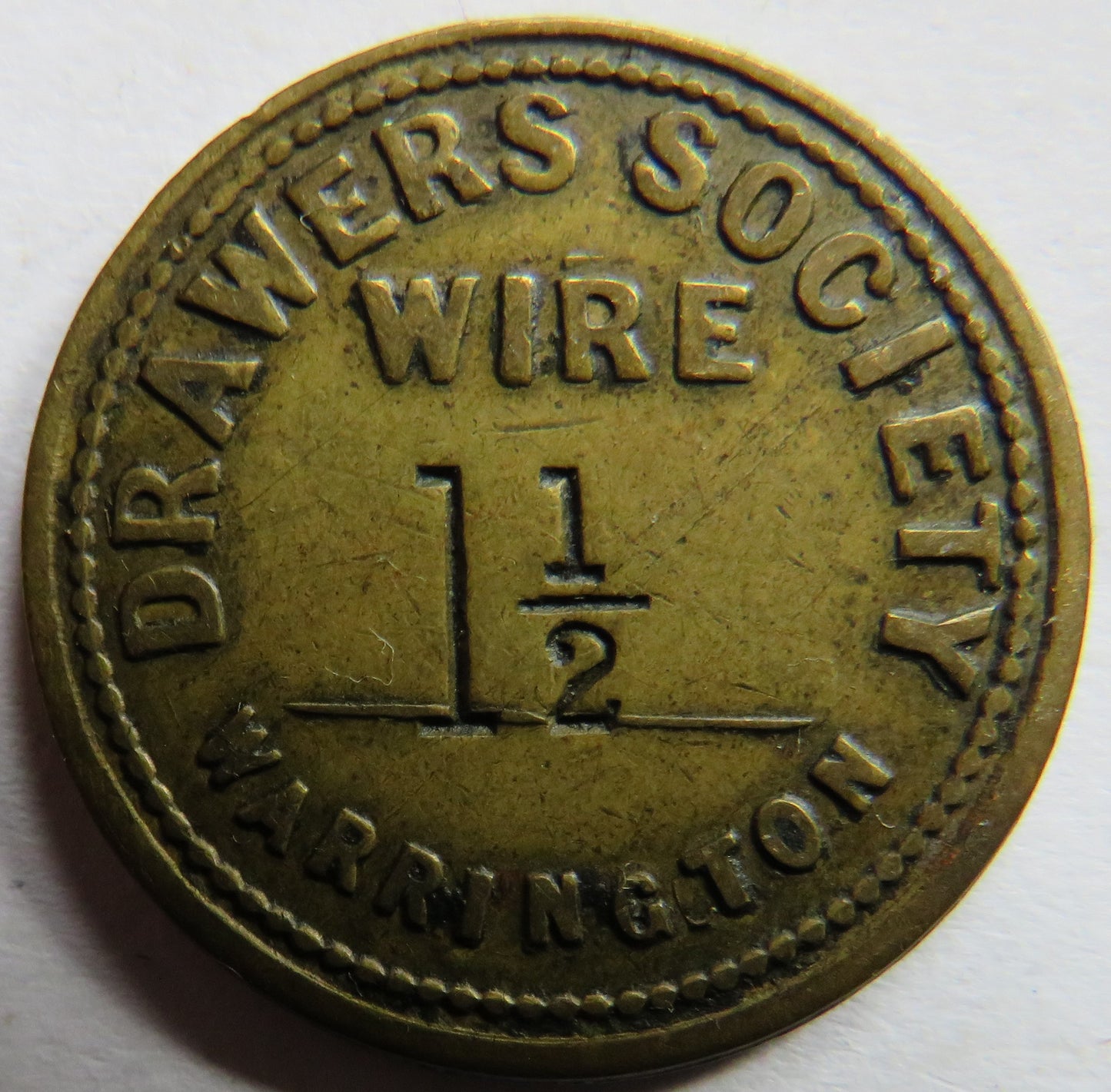 Drawers Society Warrington Wire 1 & 1/2 Token