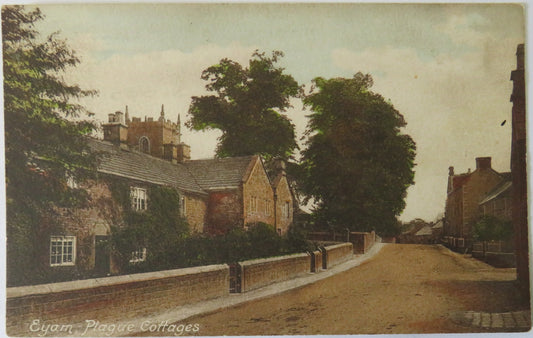 Vintage Postcard of Eyam, Plague Cottages