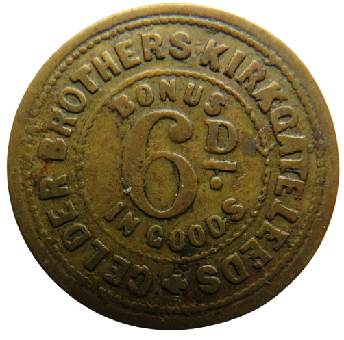 Gelder Brothers Kirkgate Leeds 6d Sixpence Token