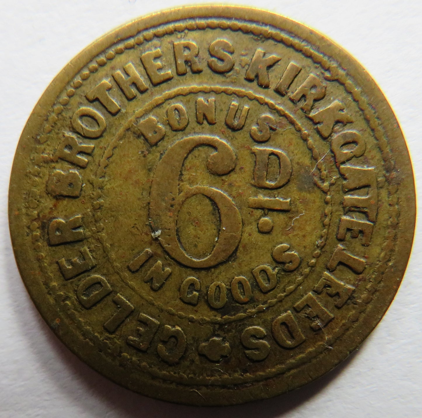 Gelder Brothers Kirkgate Leeds 6d Sixpence Token