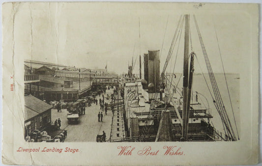 Vintage Postcard of Liverpool Landing Stage, With Best Wishes