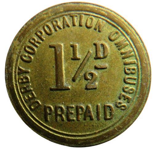 Derby Corporation Omnibuses 1 & 1/2d Token