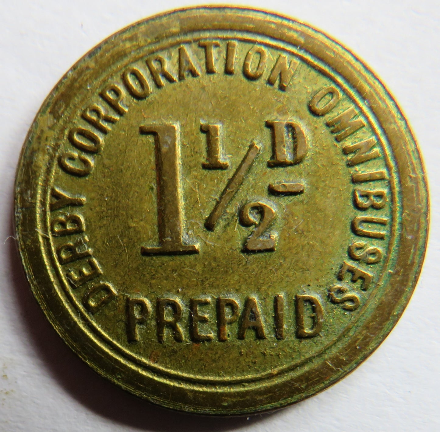 Derby Corporation Omnibuses 1 & 1/2d Token