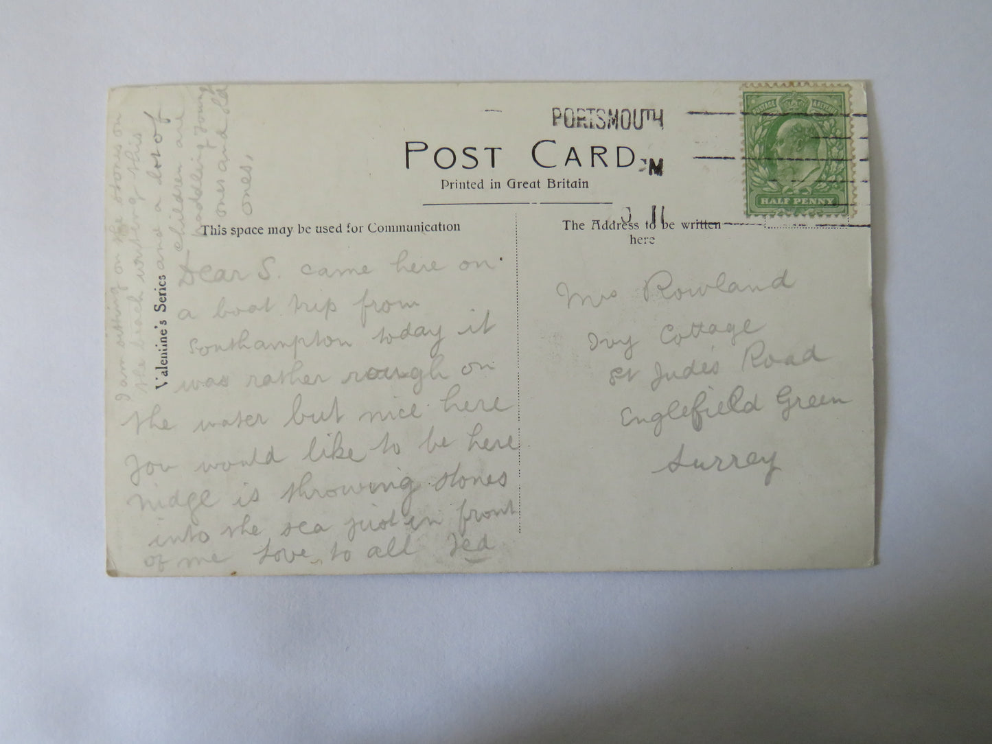 Vintage Postcard of Clarence Beach, Southsea