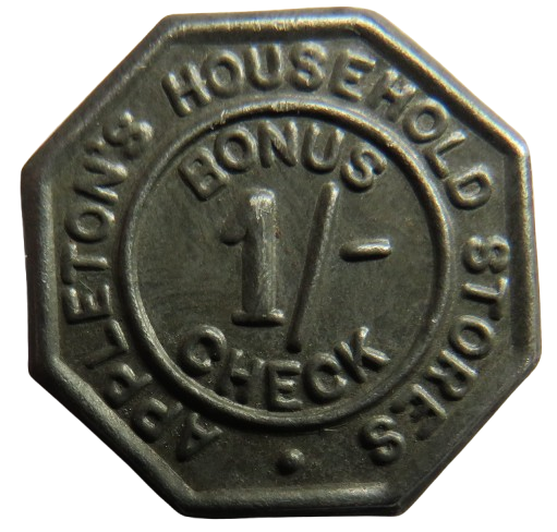 Appleton's Household Stores 1/- Token / Bonus Check