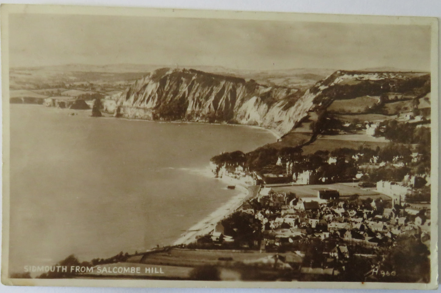 Vintage Postcard of Sidmouth from Salcombe Hill, 1943