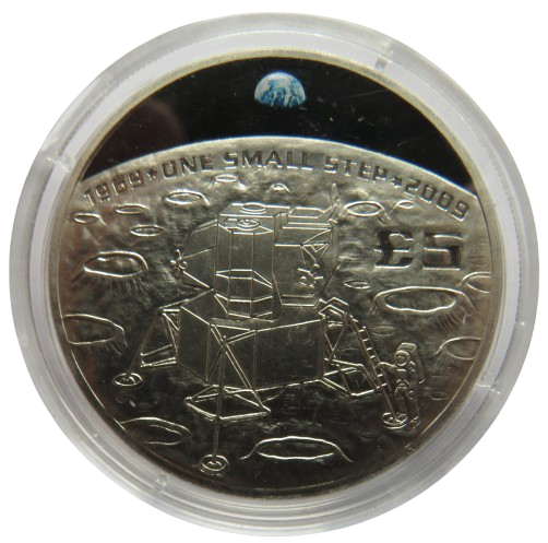 2009 Guernsey £5 Coin 1969-2009 Moon Landings