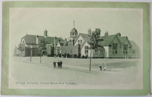Vintage Postcard of Village Schools, Church Drive, Port Sunlight