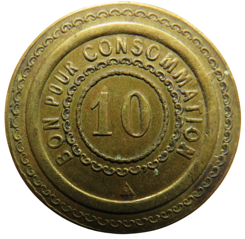 Bon Pour Consommation 10 Centimes Vintage French Token