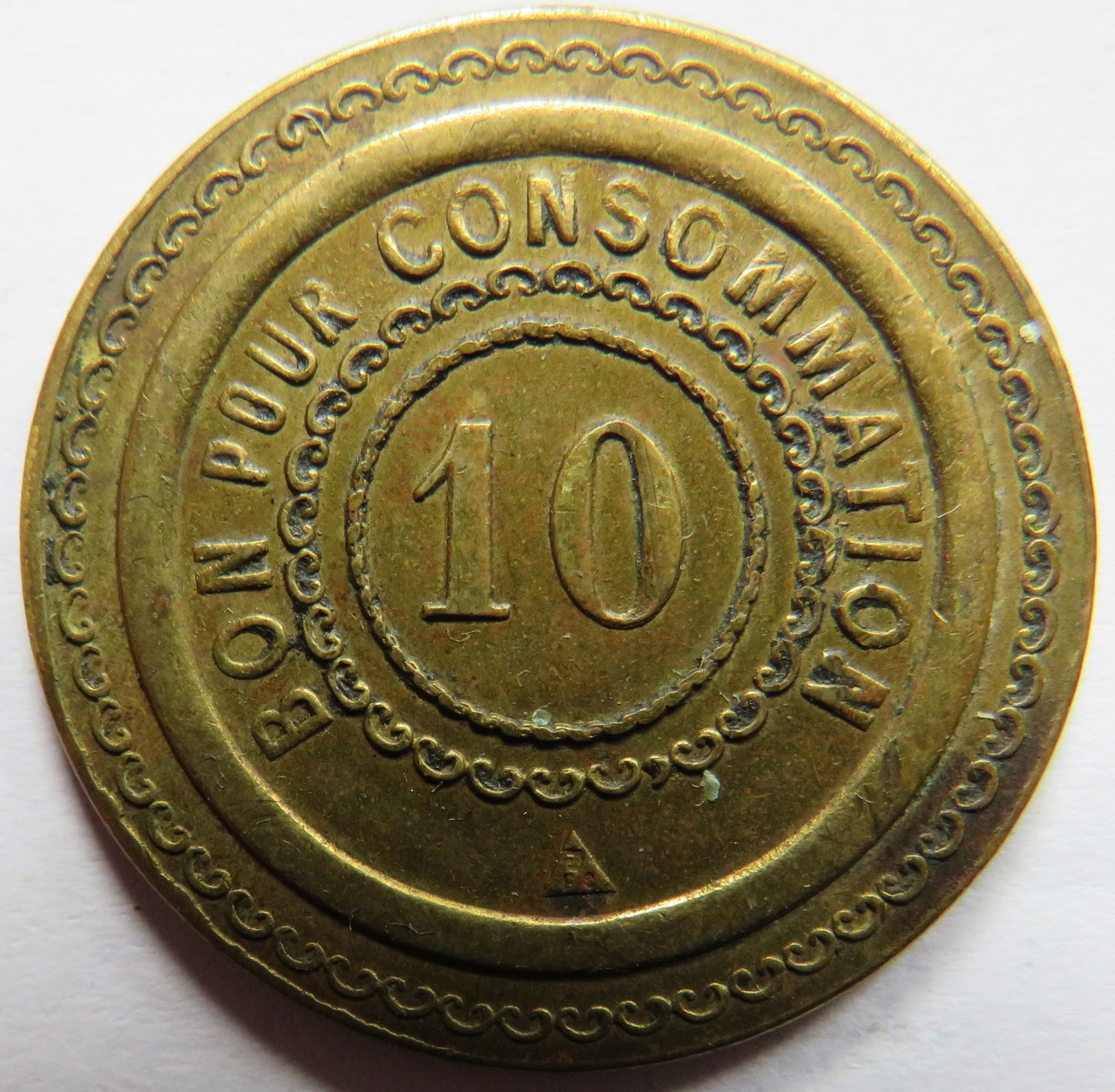 Bon Pour Consommation 10 Centimes Vintage French Token