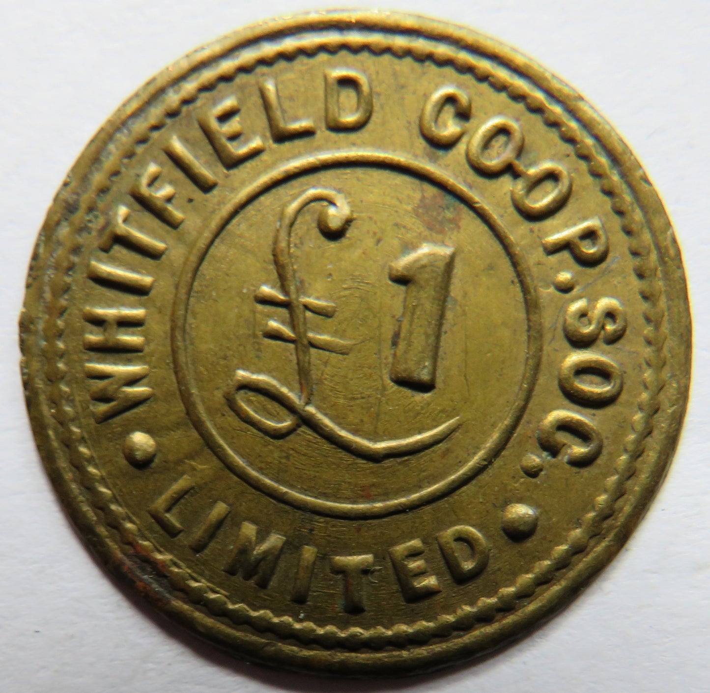 Whitfield Cooperative Society £1 Vintage Token