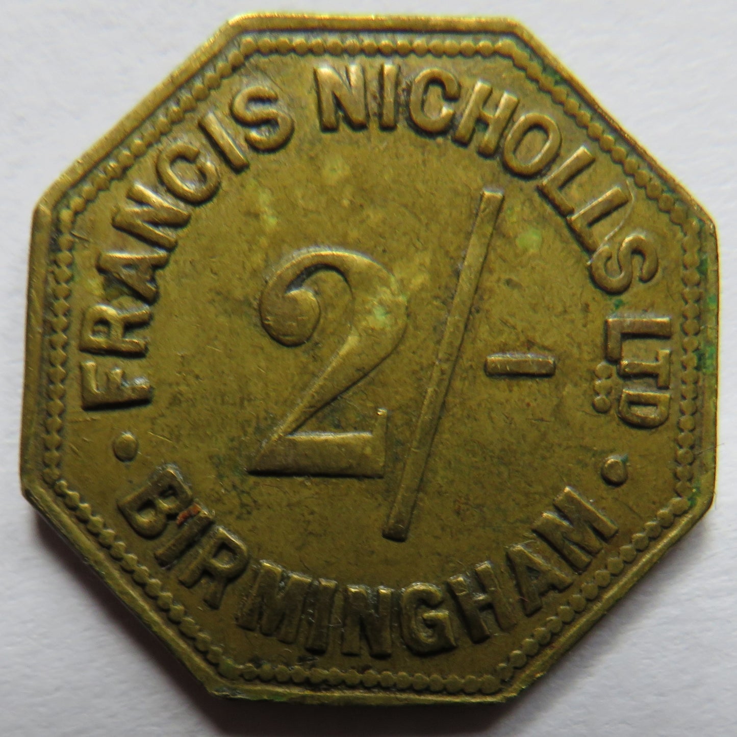 Francis Nicholls Ltd Birmingham 2/- Vintage Token