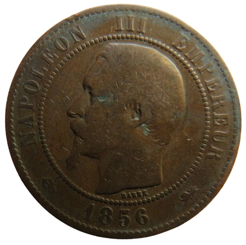 1856-D France Napoleon III France 10 Centimes Coin