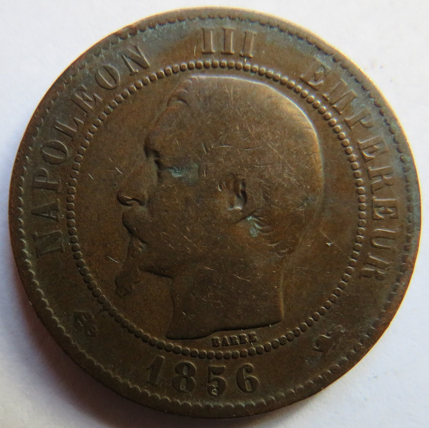 1856-D France Napoleon III France 10 Centimes Coin